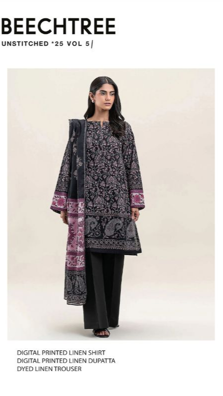 Beechtree Digital Printed Linen 3PC | BT12501UN007139