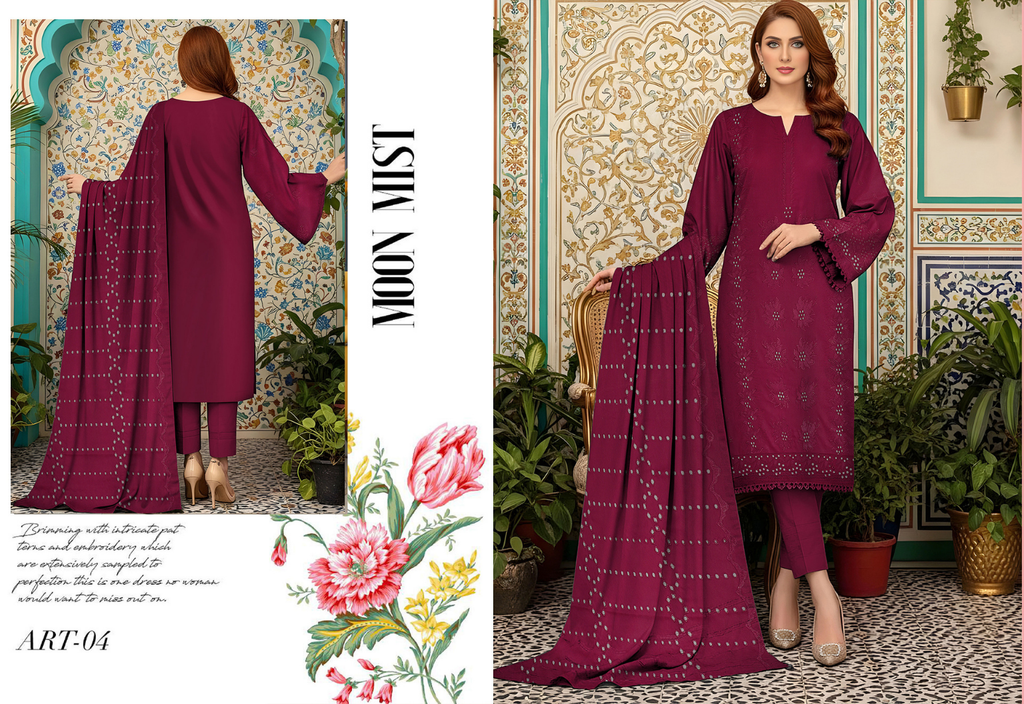 MUNARQ BY NISHA EMB PEACH 3PC