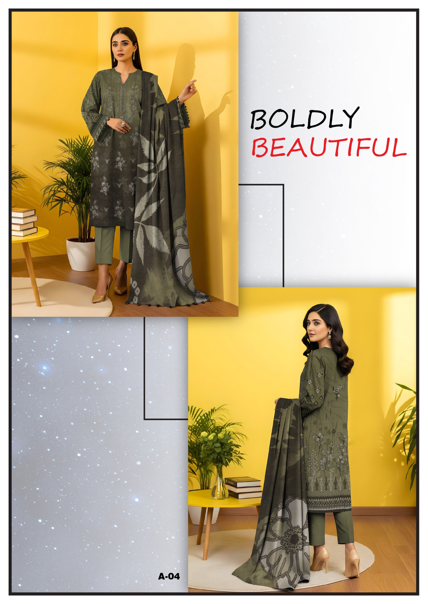 Nishaa Fancy Viscose Embroidery 3PC | A-4