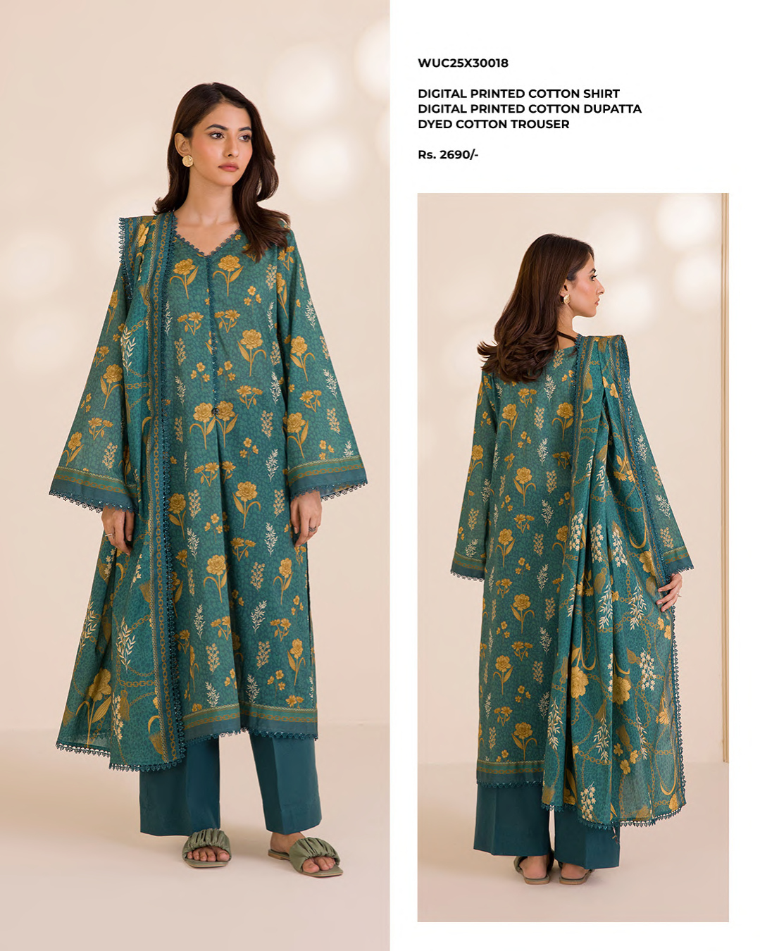 ZELLBURY DIGITAL PRITED COTTON 3PC