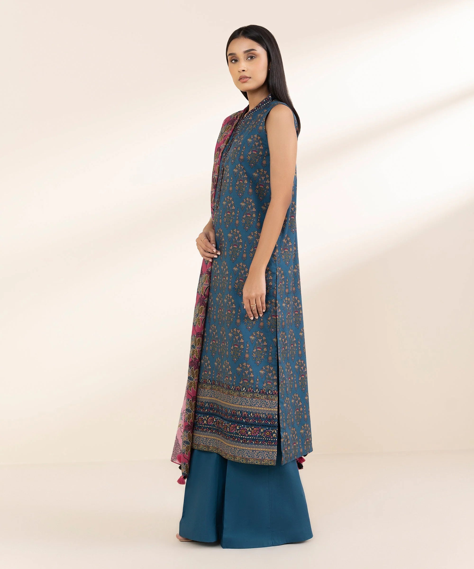 Sapphire Linen Print 3PC Senay