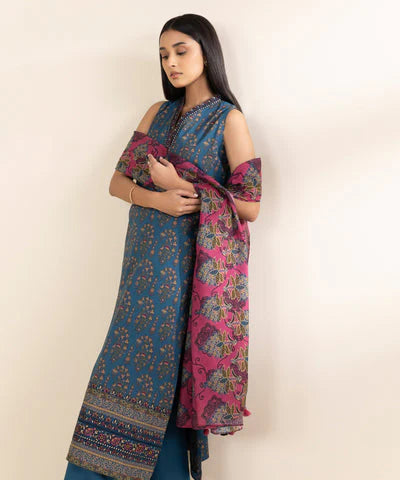 Sapphire Linen Print 3PC Senay