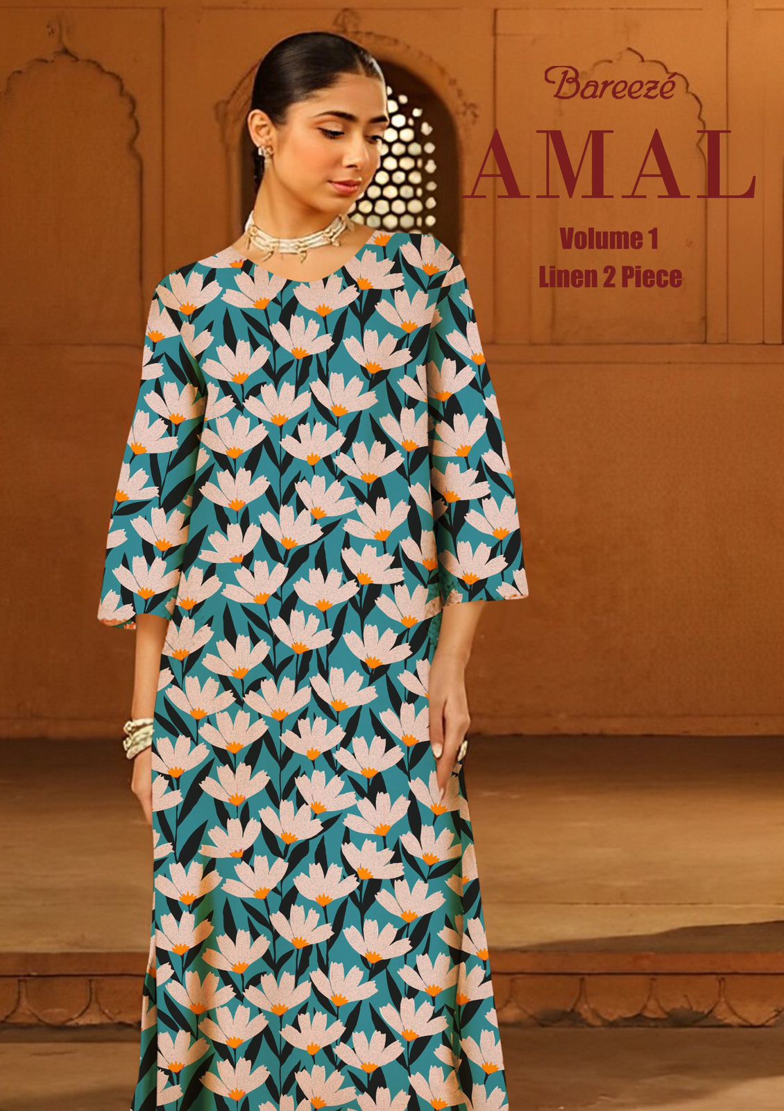 Bareeze Linen Print 2PC Vol-1 D-1