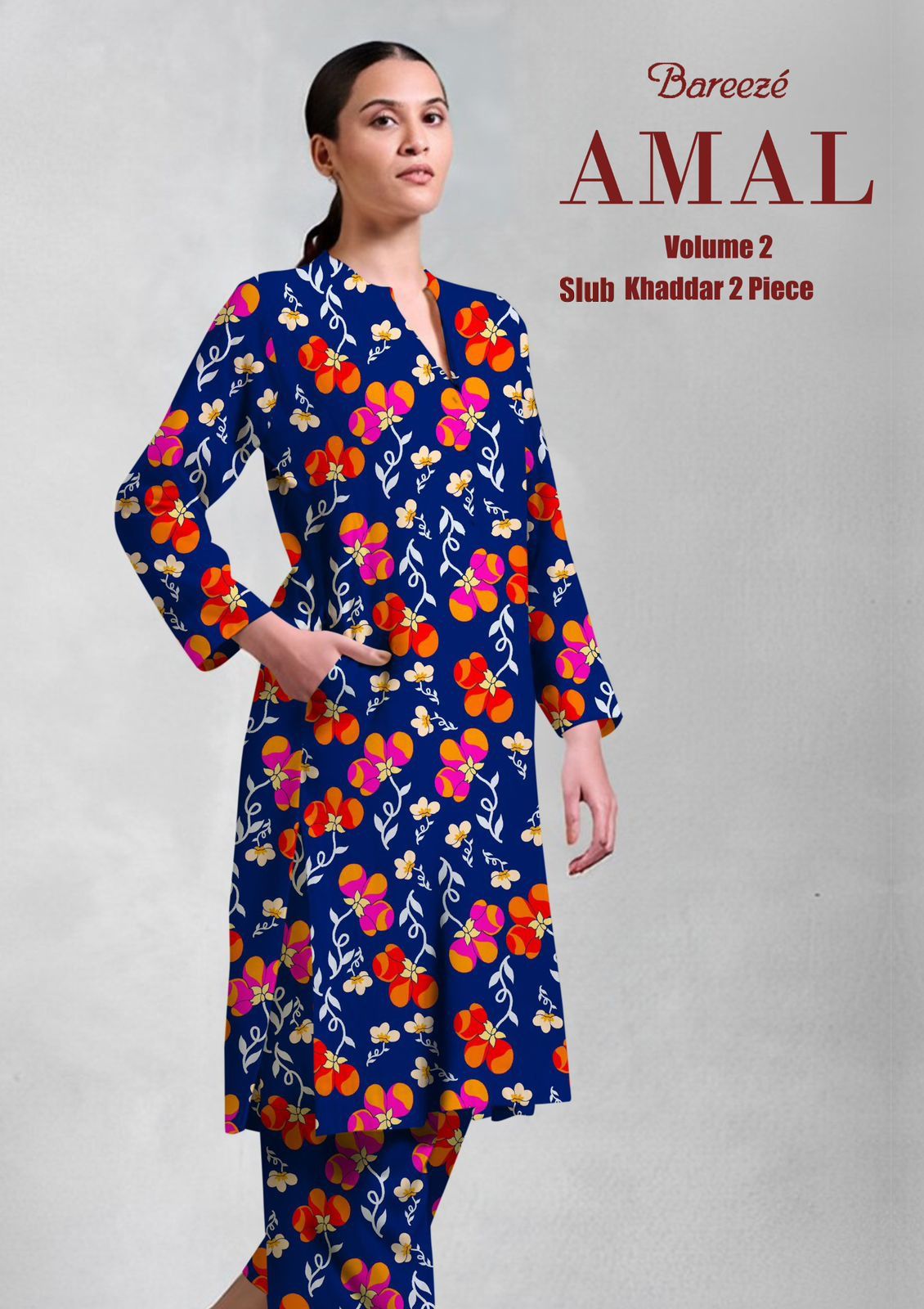 Bareeze Slub Khaddar Print 2PC Vol-2 D-17