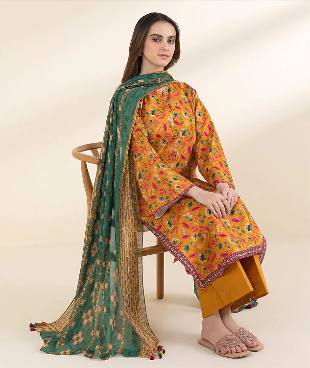 Sapphire Linen Print 3PC Ayda